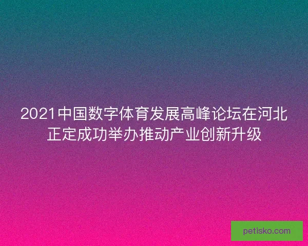 2021中国数字体育发展高峰论坛在河北正定成功举办推动产业创新升级